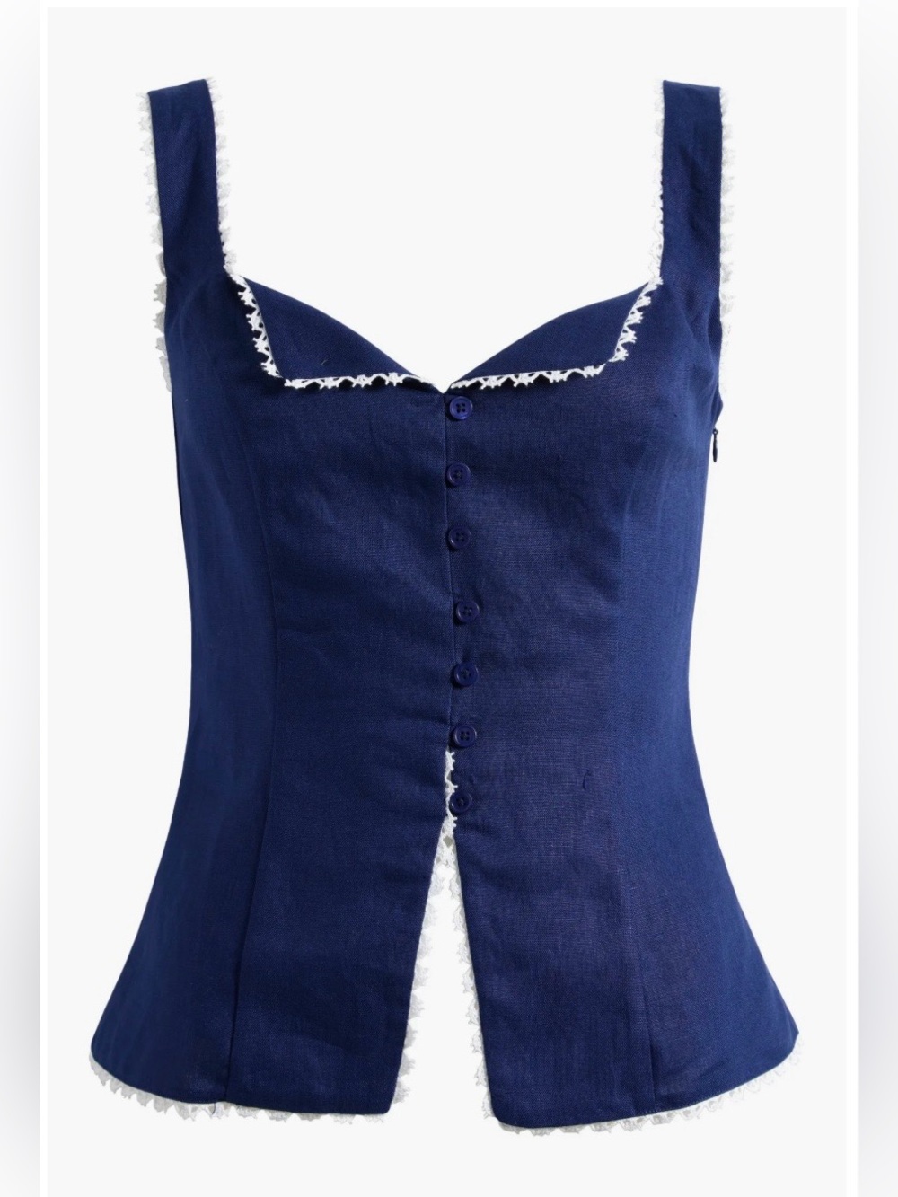 Reformation Viola Linen Button-Up Top